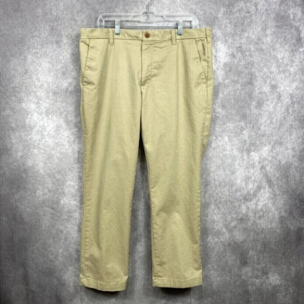 IZOD Pants Mens 36x29 Beige Straight Classiccore Academia Casual Pockets Basic